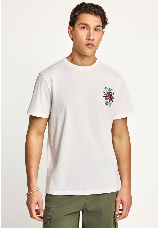 Men's cotton t-shirt with print on the back
