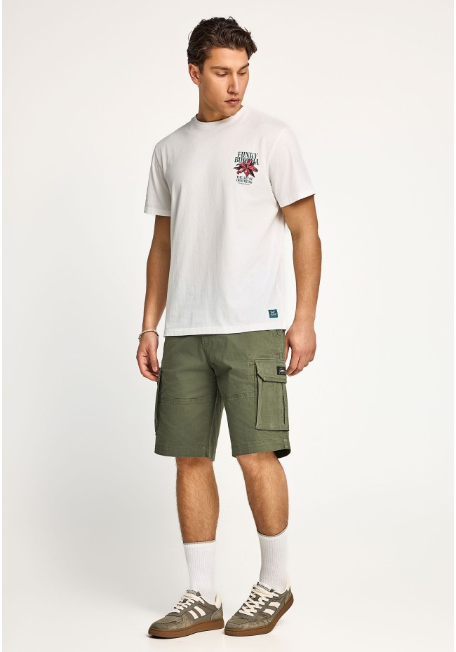 Men's cotton t-shirt with print on the back