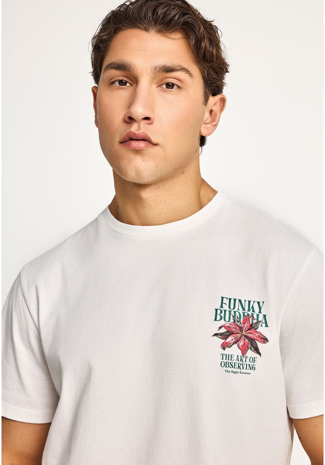 Men's cotton t-shirt with print on the back