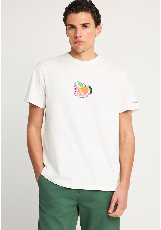 Men's cotton t-shirt with print on the back
