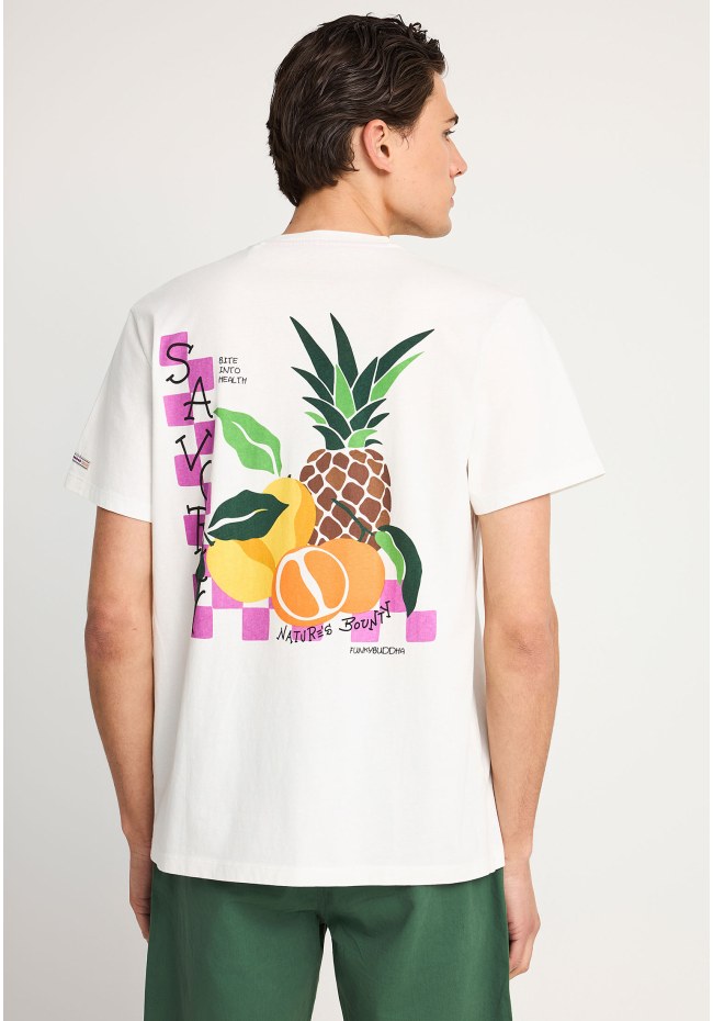 Men's cotton t-shirt with print on the back