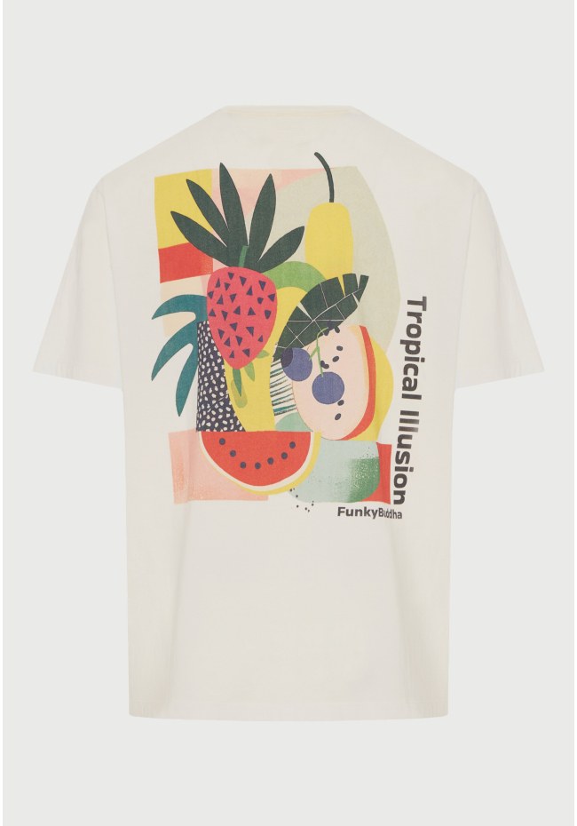Ανδρικό relaxed t-shirt με τύπωμα στην πλάτη