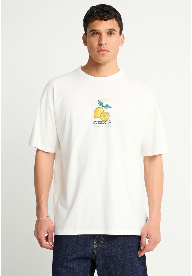 Ανδρικό oversized t-shirt με τύπωμα στην πλάτη