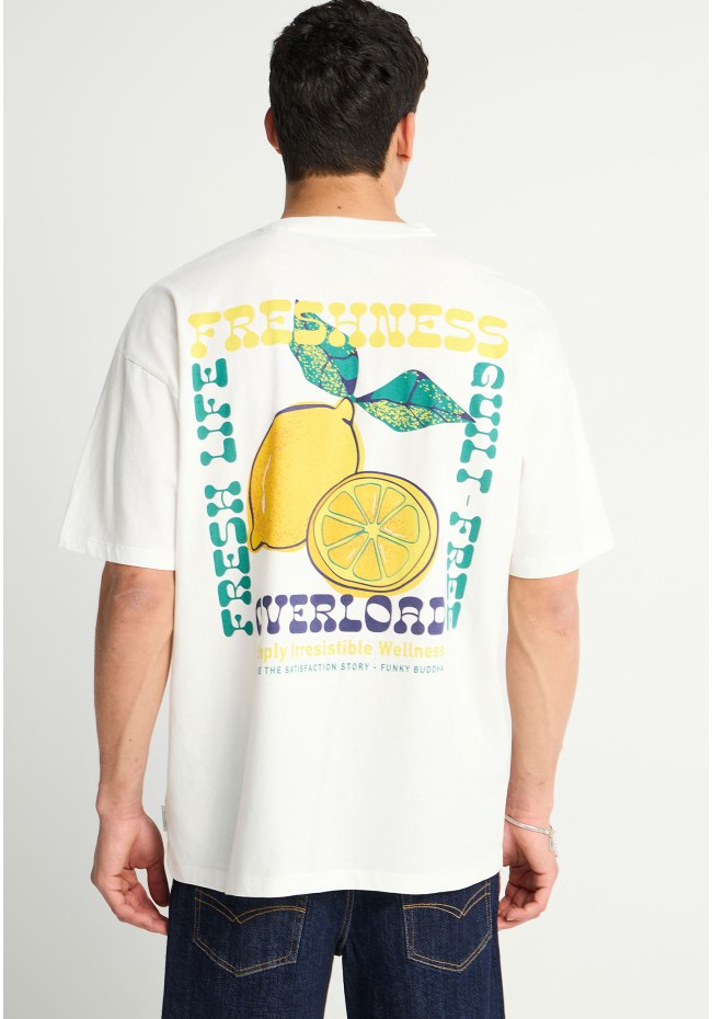 Ανδρικό oversized t-shirt με τύπωμα στην πλάτη