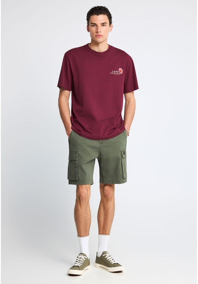 Ανδρικό relaxed t-shirt με τύπωμα στην πλάτη