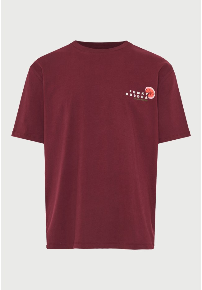 Ανδρικό relaxed t-shirt με τύπωμα στην πλάτη