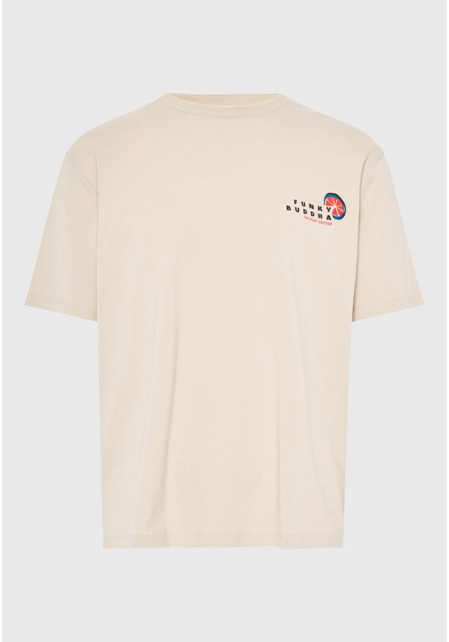 Ανδρικό relaxed t-shirt με τύπωμα στην πλάτη