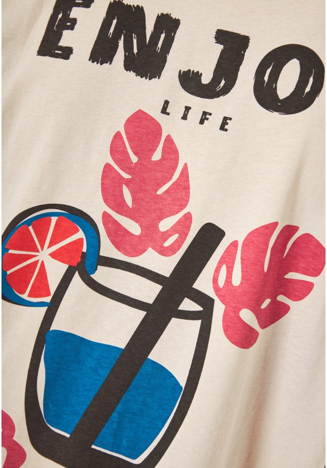 Ανδρικό relaxed t-shirt με τύπωμα στην πλάτη