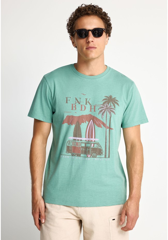 Ανδρικό βαμβακερό t-shirt με τύπωμα