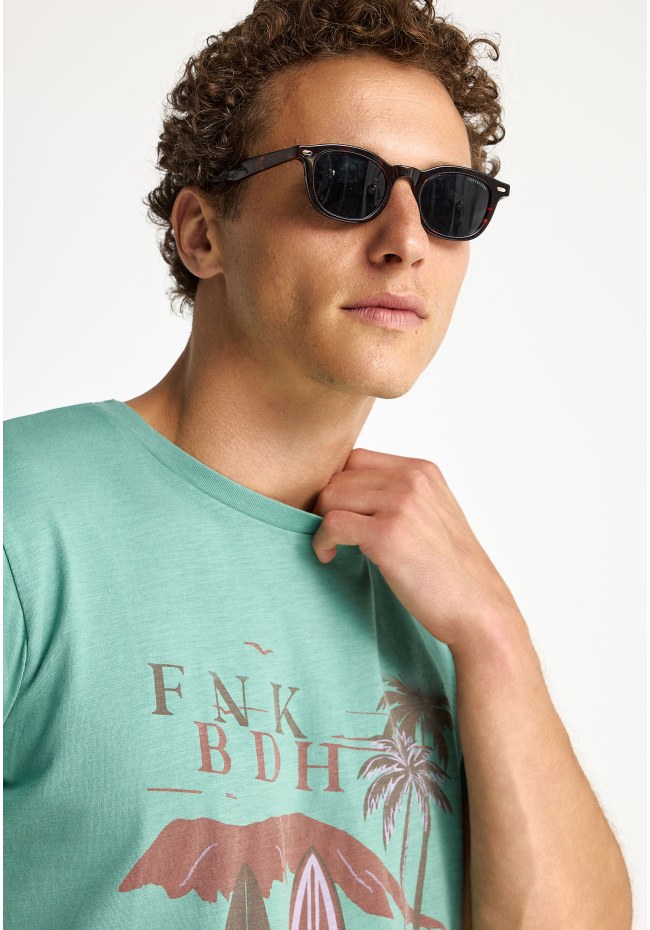 Ανδρικό βαμβακερό t-shirt με τύπωμα