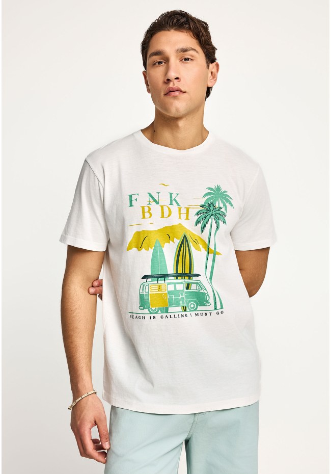 Ανδρικό βαμβακερό t-shirt με τύπωμα