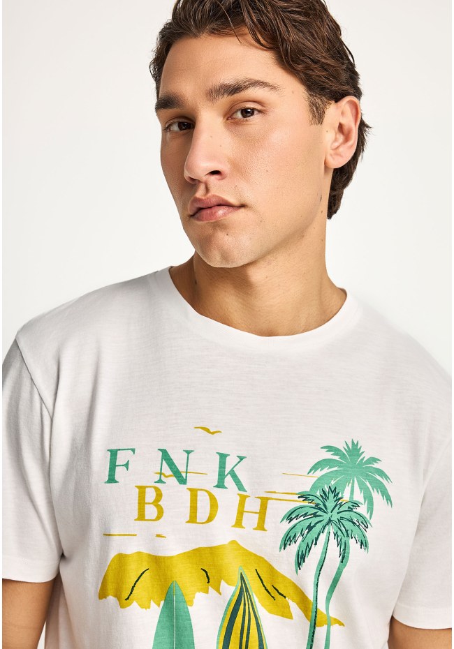 Ανδρικό βαμβακερό t-shirt με τύπωμα