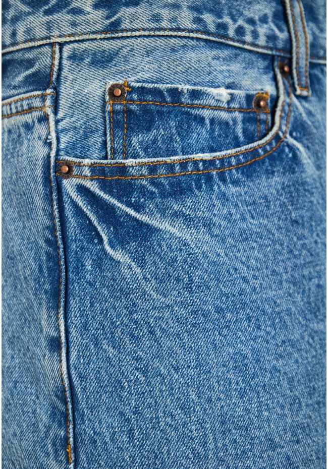 Ανδρική baggy βερμούδα τζην με washed effects