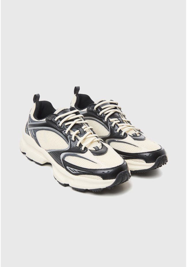 Men's retro mesh running sneakers with chunky sole