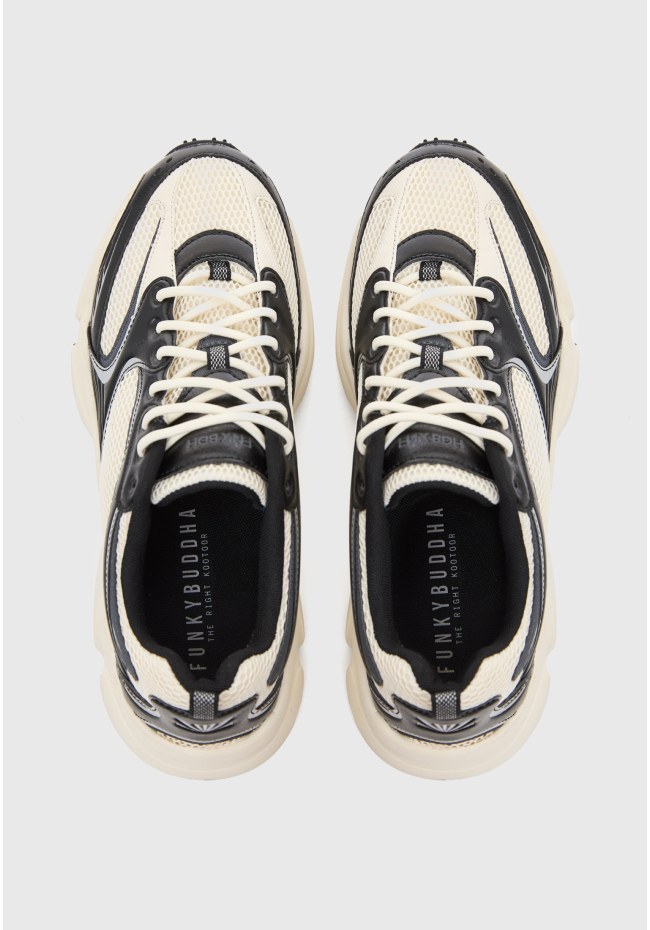 Men's retro mesh running sneakers with chunky sole