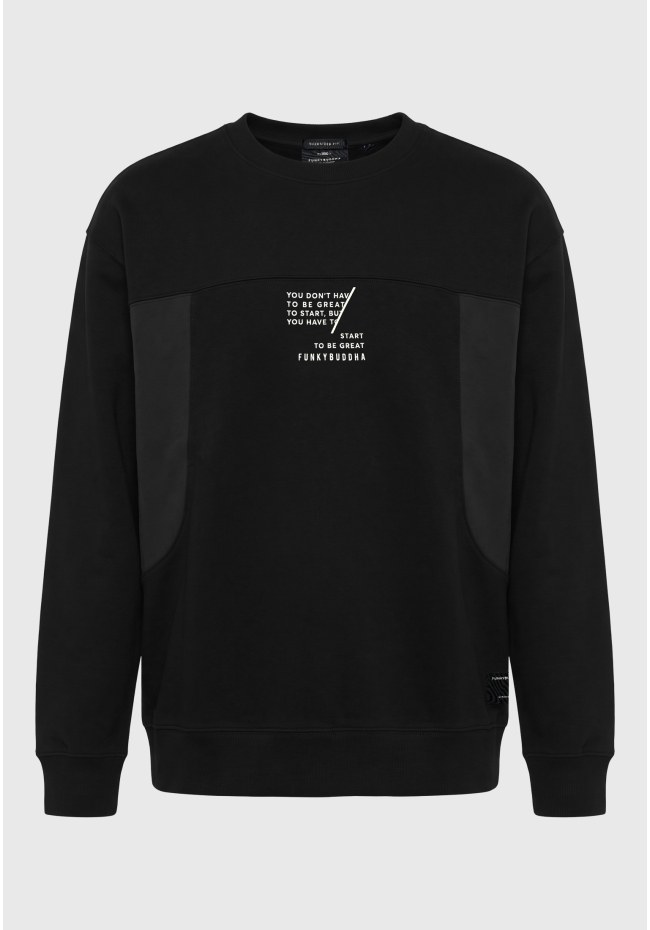 Men's oversized crew neck panelled sweatshirt