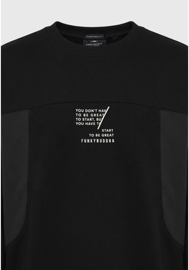 Men's oversized crew neck panelled sweatshirt
