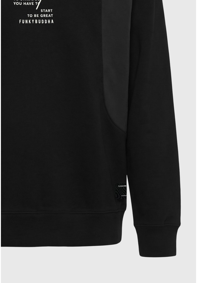 Men's oversized crew neck panelled sweatshirt