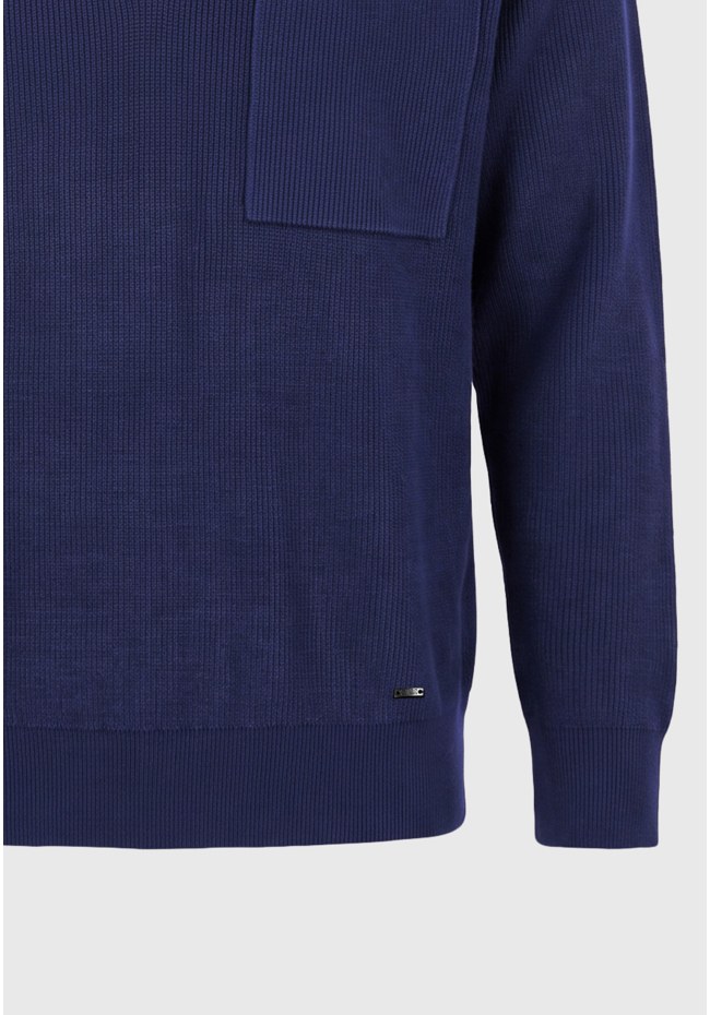 Ανδρική relaxed πλεκτή μπλούζα με γιακά half zip