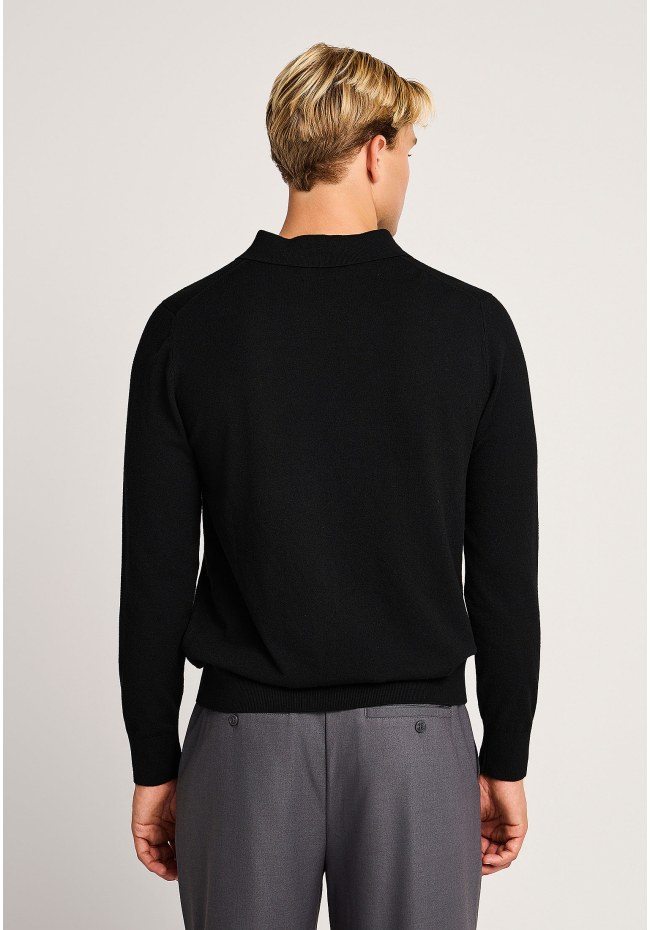 Polo wool-blend πλεκτό πουλόβερ με φερμουάρ