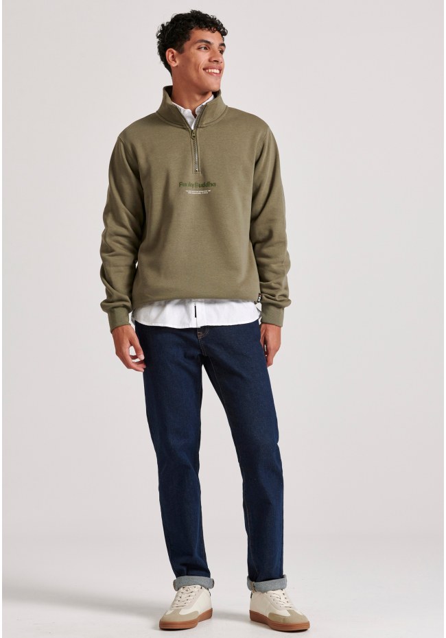 Relaxed fit half-zip φούτερ με branded τύπωμα