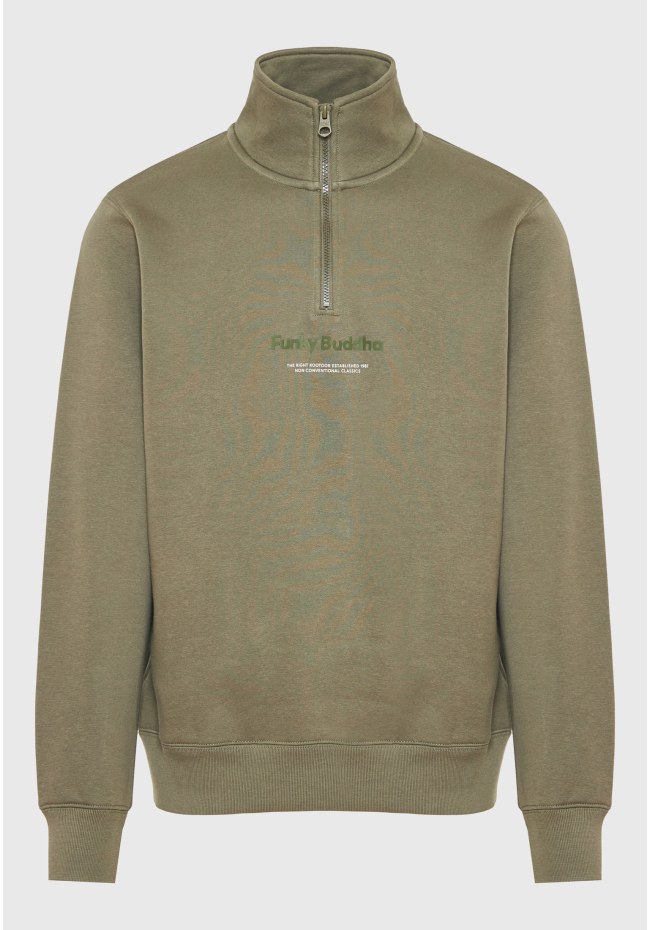 Relaxed fit half-zip φούτερ με branded τύπωμα