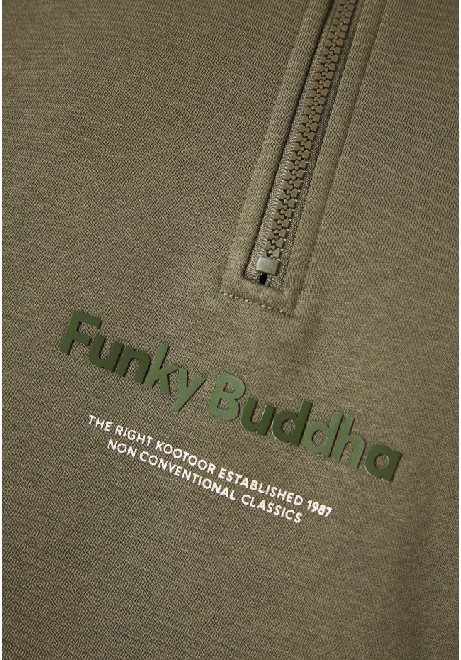 Relaxed fit half-zip φούτερ με branded τύπωμα