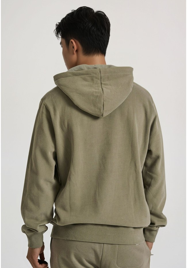 Relaxed fit overhead hoodie with embossed print on the chest