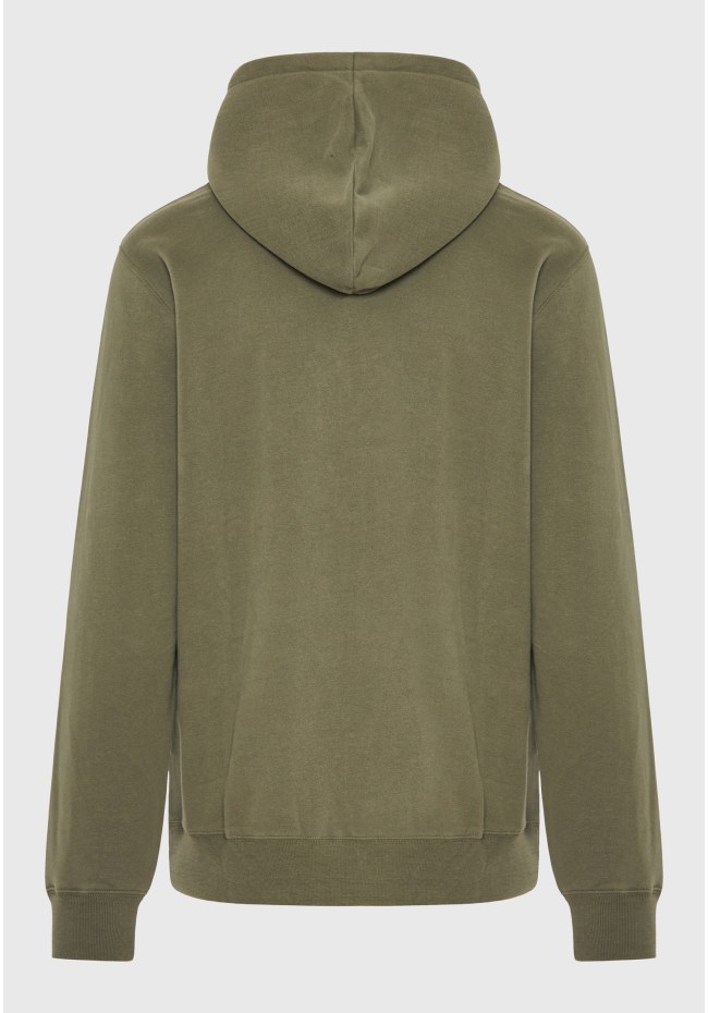 Relaxed fit overhead hoodie with embossed print on the chest