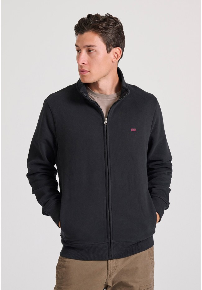 Men's turtle neck zip-up cardigan