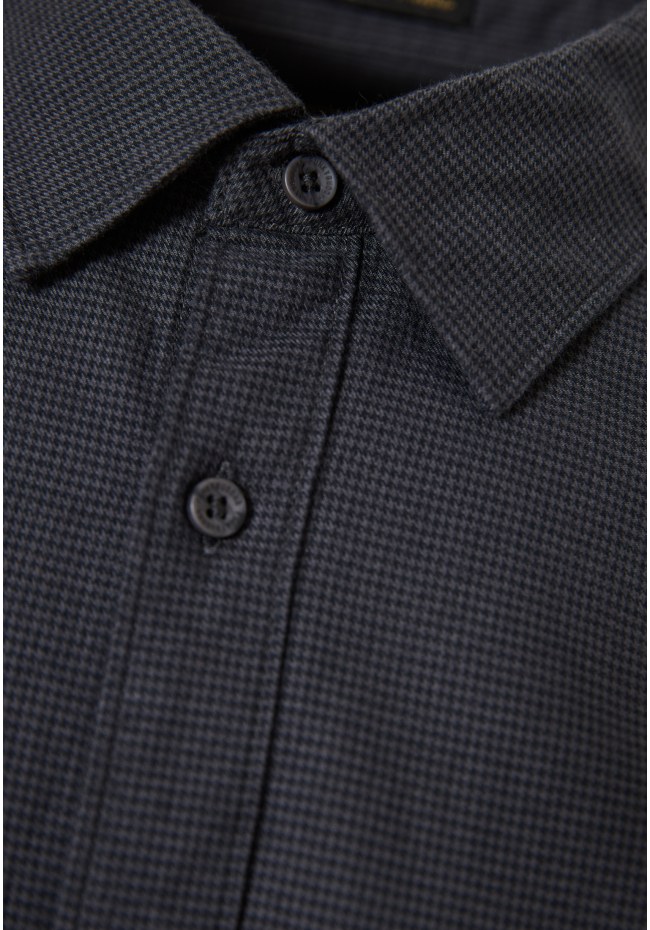 Yarn dyed micro-checked pattern shirt