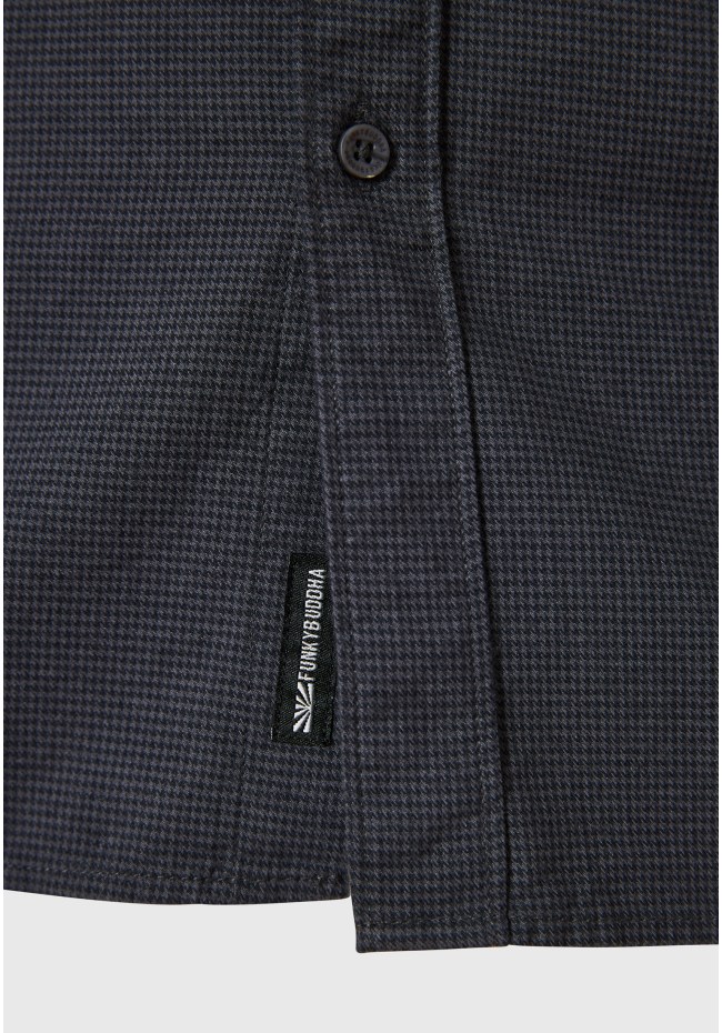 Yarn dyed micro-checked pattern shirt