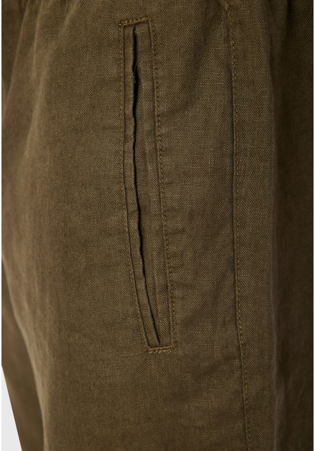 Comfort fit garment dyed βερμούδα από λινό