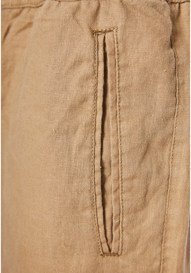Comfort fit garment dyed βερμούδα από λινό