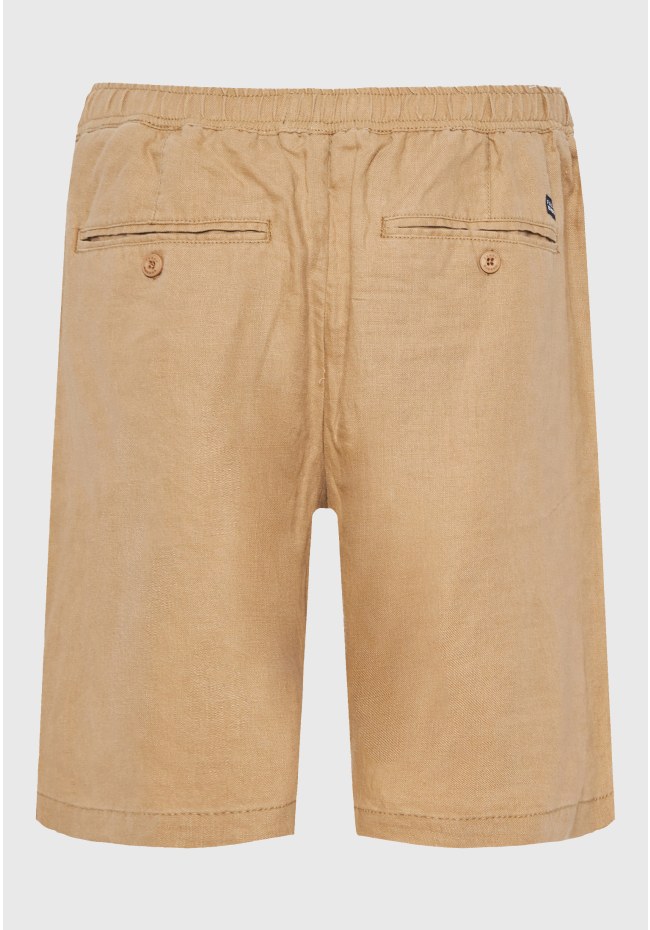 Comfort fit garment dyed βερμούδα από λινό