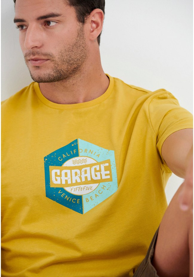 Βαμβακερό t-shirt με logo Garage 55