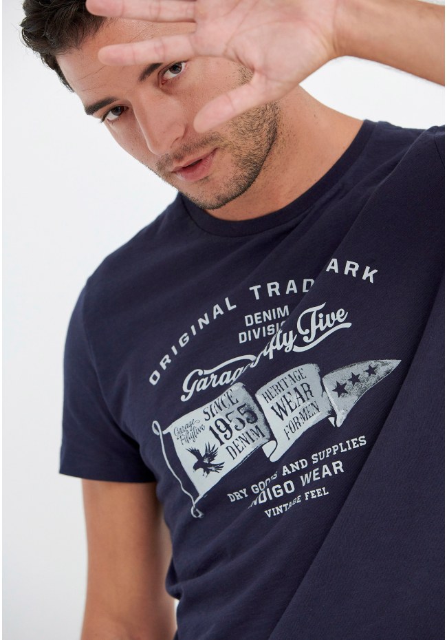 Βαμβακερό t-shirt με τύπωμα Garage 55