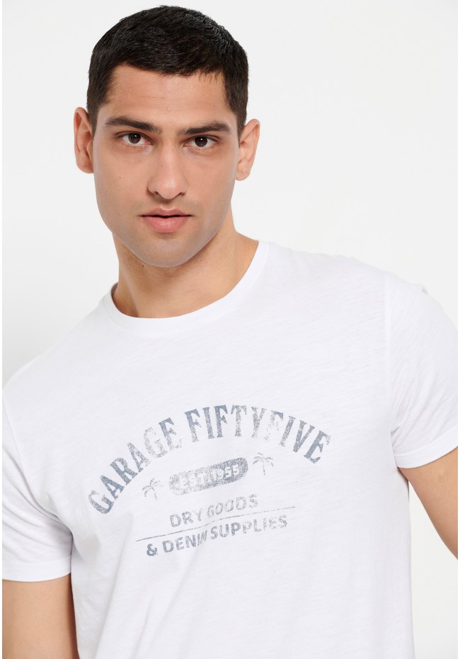 T-shirt με τύπωμα στο στήθος Garage 55