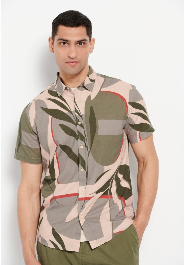All over printed linen blend shirt Garage 55