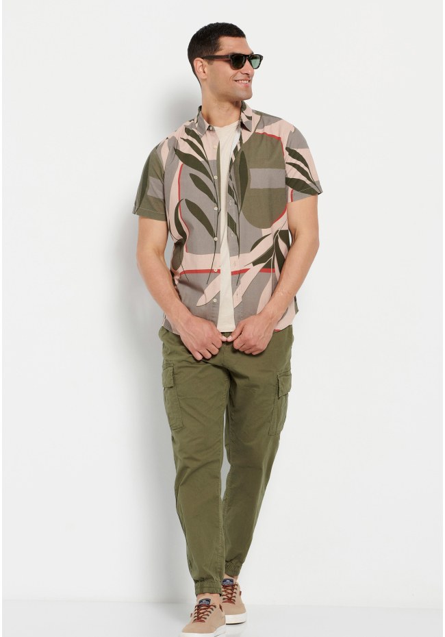 All over printed linen blend shirt Garage 55