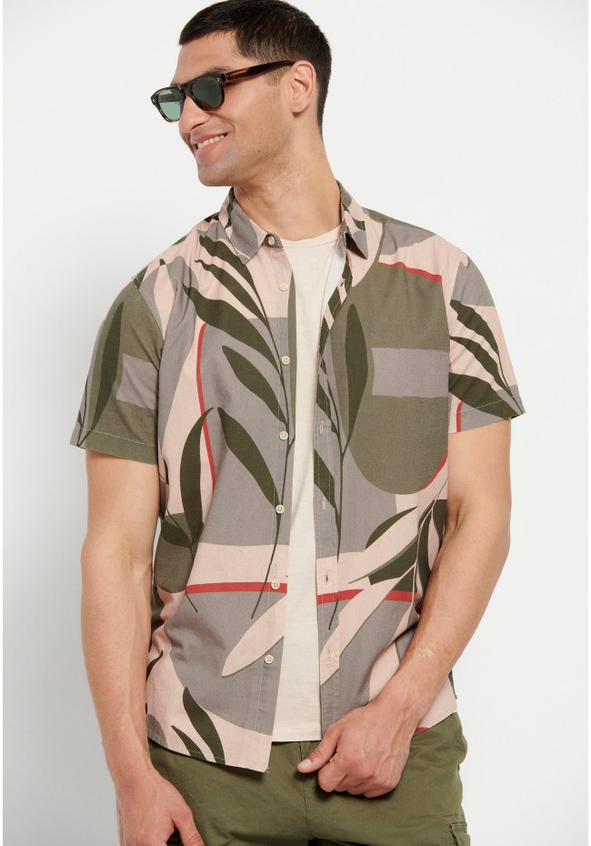 All over printed linen blend shirt Garage 55