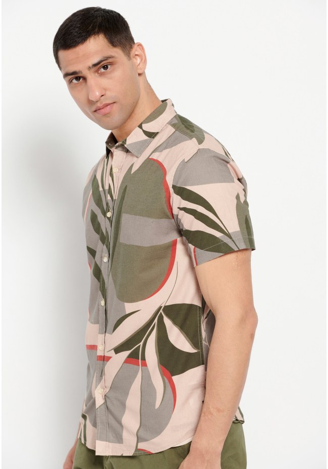 All over printed linen blend shirt Garage 55
