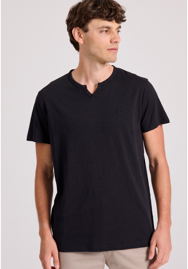 T-shirt με λαιμό henley Garage 55