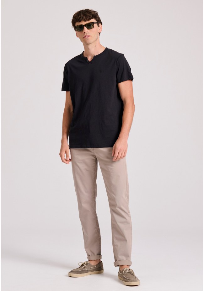 T-shirt με λαιμό henley Garage 55