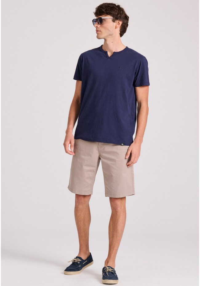 T-shirt με λαιμό henley Garage 55