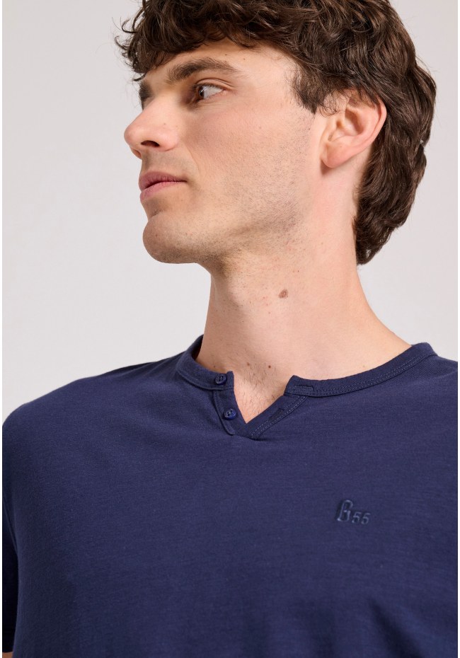 T-shirt με λαιμό henley Garage 55