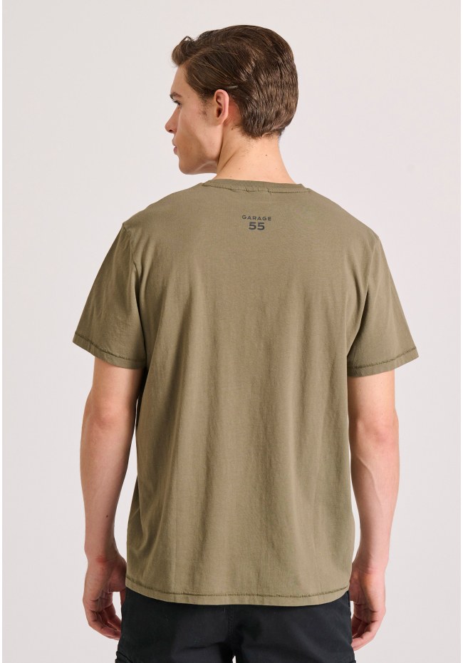 T-shirt με τύπωμα στο στήθος Garage 55