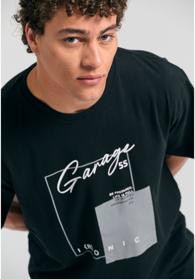 T-shirt με minimal τύπωμα Garage 55.