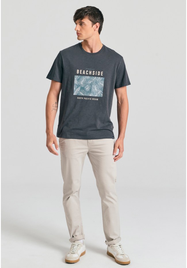 T-shirt με frame τύπωμα στο στήθος Garage 55.