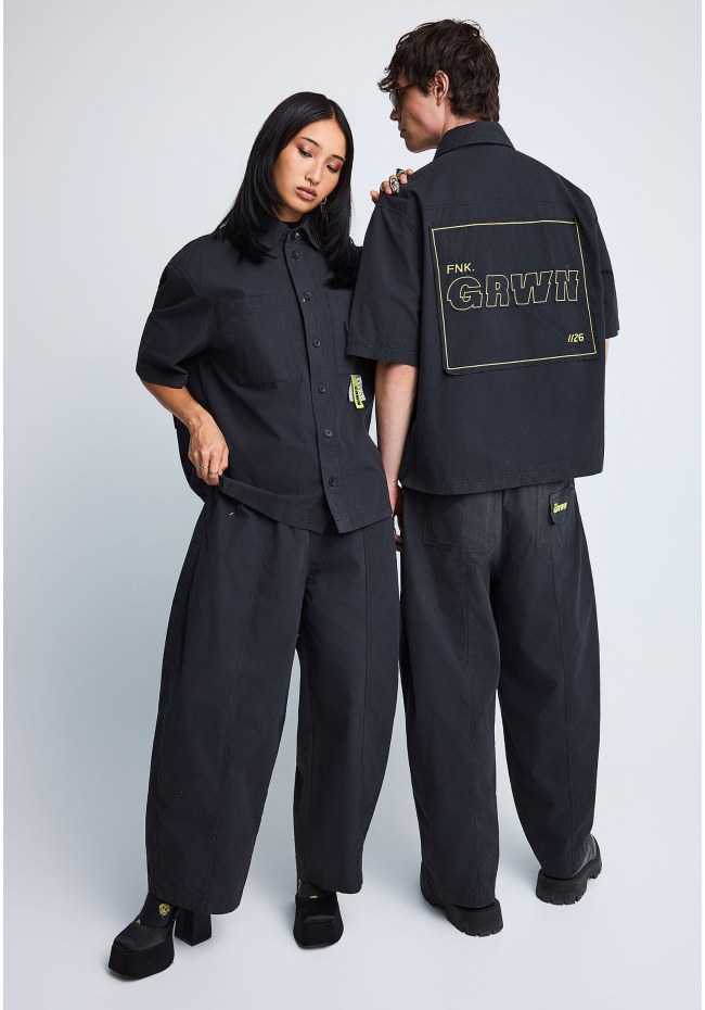 FNK.GRWN baggy fit wide leg jean παντελόνι